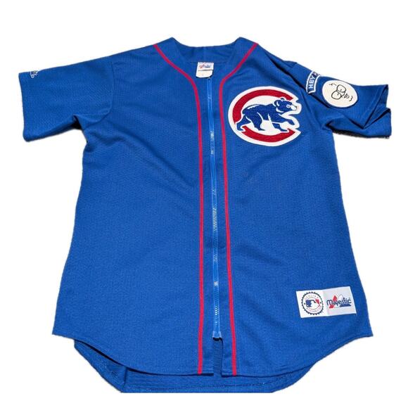 Vintage Majestic Athletic Chicago Cubs Embroidered Logo MLB Zip Up Jersey - Picture 1 of 10